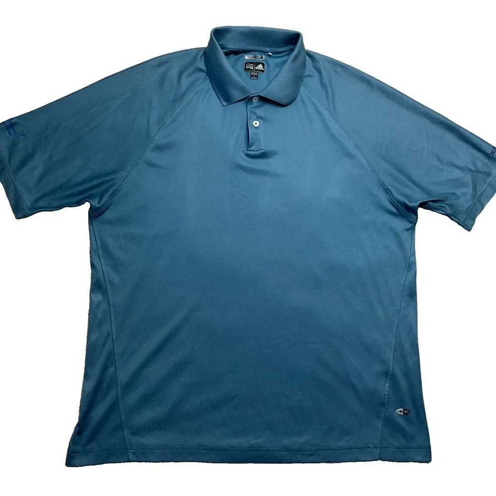 Adidas Clima Cool Men's Blue Short Sleeve Polo Shirt Size L
